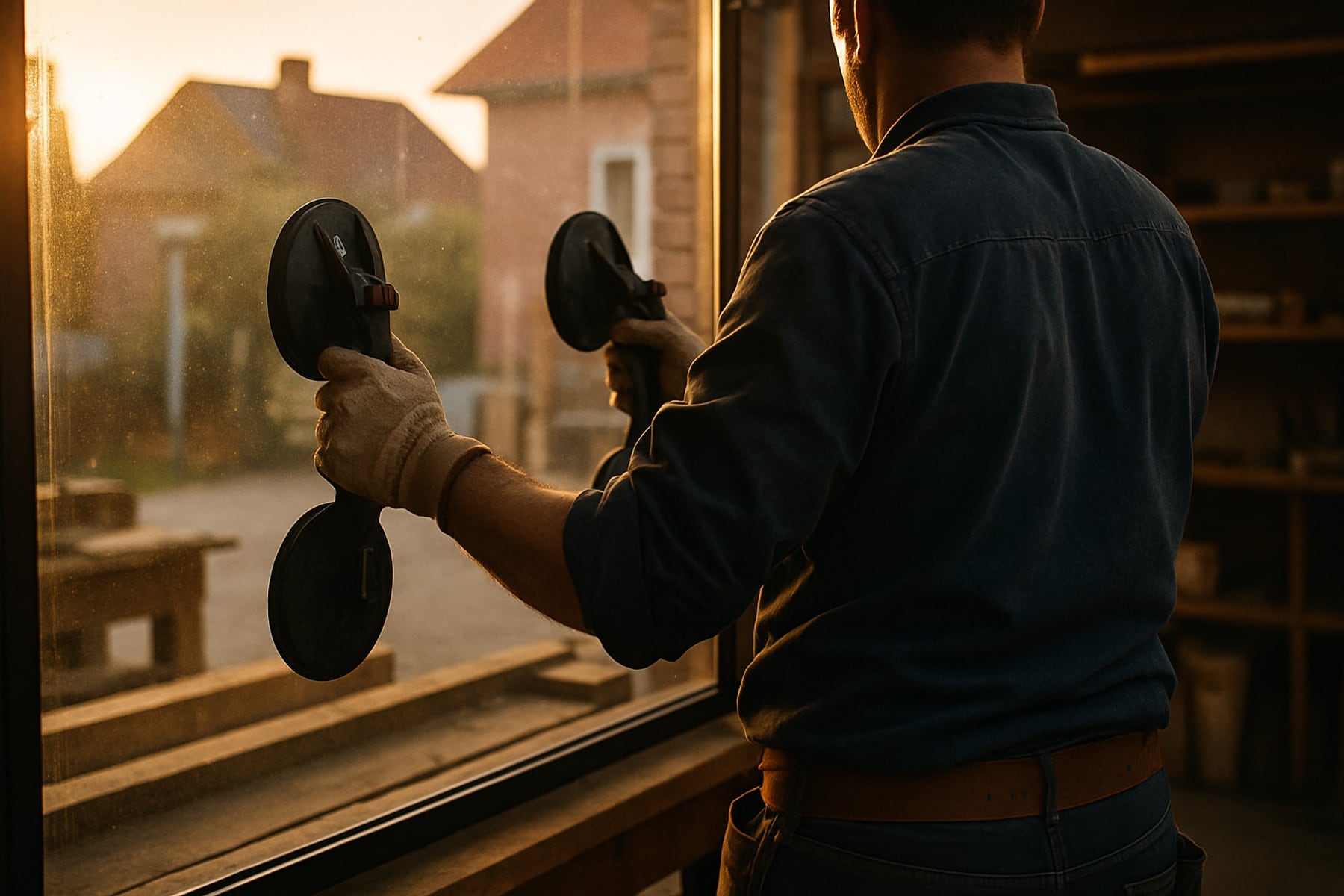 Glasermeister bei der Arbeit in Kiel